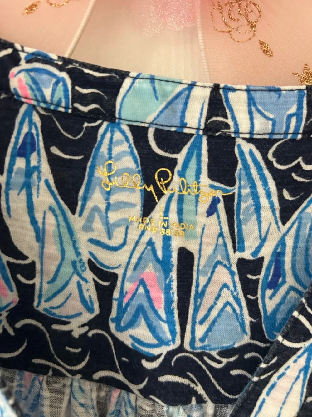 Lilly Pulitzer Navy Blue Sailboat Print Sleeveless Tank - Picture 2 of 4